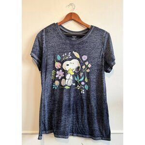 Peanuts 18/20 Woman's Blue Cap Sleeve Tee Plus Size
